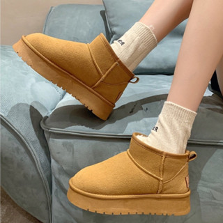  Giày sục nữ cổ lông vũ ấm áp chất da lộn bản cao cấp Hàng QC Fullbox 