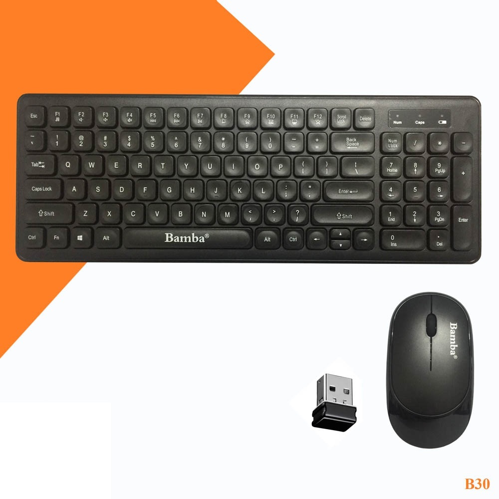 Bộ Phím Chuột Không Dây Mini Bamba B30 - KEYBOARD + MOUSE KHÔNG DÂY MINI BAMBA B30 kèm pin