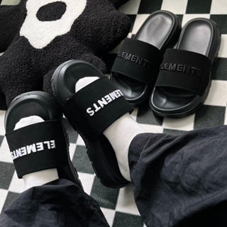 Dép Elements Silde Chunky chữ thêu nam nữ ( D-E02) - Dép quai ngang Elements nam nữ chữ thêu dế cao