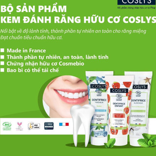  Kem đánh răng hữu cơ Coslys Freshness Toothpaste Methol  trắng răng  răng sữa 