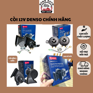  Còi dĩa kháng nước Denso chính hãng 12V hai giắc có dây gắn cho xe máy ô tô - Kèn sên xe hơi 12V kèm 2 jack cắm 