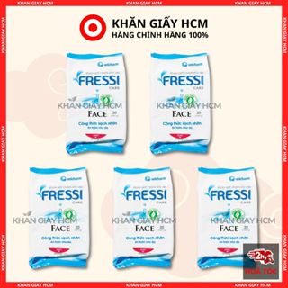 Combo 10 Gói - Khăn Ướt Fressi Care FACE 20 Miếng/Gói, Khăn Giấy Ướt Chăm Sóc Da - Hàng Chính Hãng