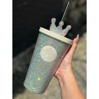 [HÀNG SẴN] Tặng túi & cọ khi mua Ly giữ nhiệt STARBUCKS BLACK & WHITE RHINESTONE 473ml (LY ĐÍNH ĐÁ)