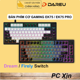 Bàn phím cơ Dareu EK75 Pro Black Gold / EK75 Black White / Led RGB / Kết nối 3 modes / dây type-C