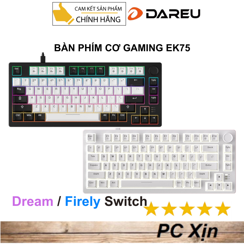 Bàn phím cơ Gaming DAREU EK75 (2 sides RGB strip, DareU Dream,Firefly sw, Type-C)