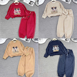   12-38KG  Bộ Nỉ Bông COME Phối Viền Cách Điệu Cho Bé Gái đủ Size Nhí - đại  Bộ Thu Đông Dài Tay Cho Bé Gái 