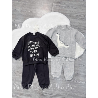 Set bộ quần áo thu đông bé trai nỉ HM Auth