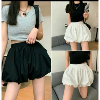 Quần Đùi Bí Ngô-Độ Phồng Đẹp-2 Lớp Vải Lụa-Freesize Từ 40-58ki-Màu Trắng Đen -Quần Bí Nữ