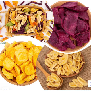 Combo 1kg trái cây sấy không đường: Mít + Thập Cẩm + Khoai lang tím mật + Chuối