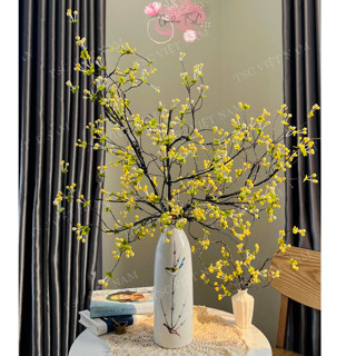 Lọ hoa gốm sứ Bát Tràng cao 45 cm cắm hoa đào đông, tuyết mai, thạch nam decor trang trí cao cấp