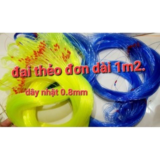 (combo).5 Đai thẻo đơn không lưỡi dài 1m2. dây nhật 0.8mm. có tóm chống rối an toàn chắc chắn