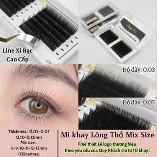 Mi Lông Thỏ tự nhiên siêu mềm và nhẹ, dễ bắt keo khay mix size 8-13mm dụng cụ nối mi \ Thúy Hà