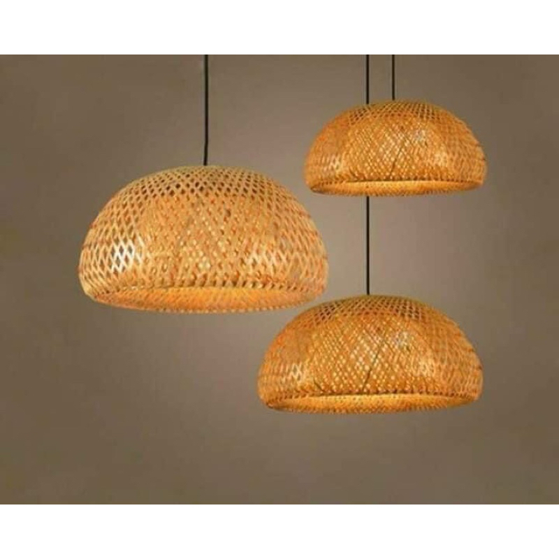 Đèn nấm mây tre đan, đèn trang trí