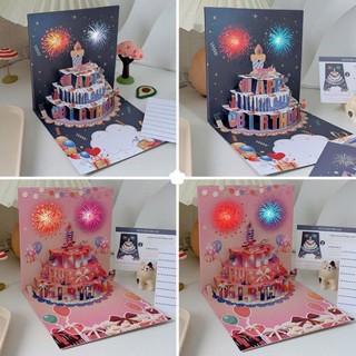 (sẵn) Thiệp sinh nhật âm nhạc thổi tắt nến Bật lên Bánh 3D -Thiệp chúc mừng ánh sáng âm nhạc -thiệp thổi lên đèn tự sáng