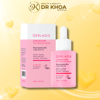 Serum Derladie Niacinamide 20% ZinC 1% Giảm Mụn, Mờ Thâm Đỏ 30ml