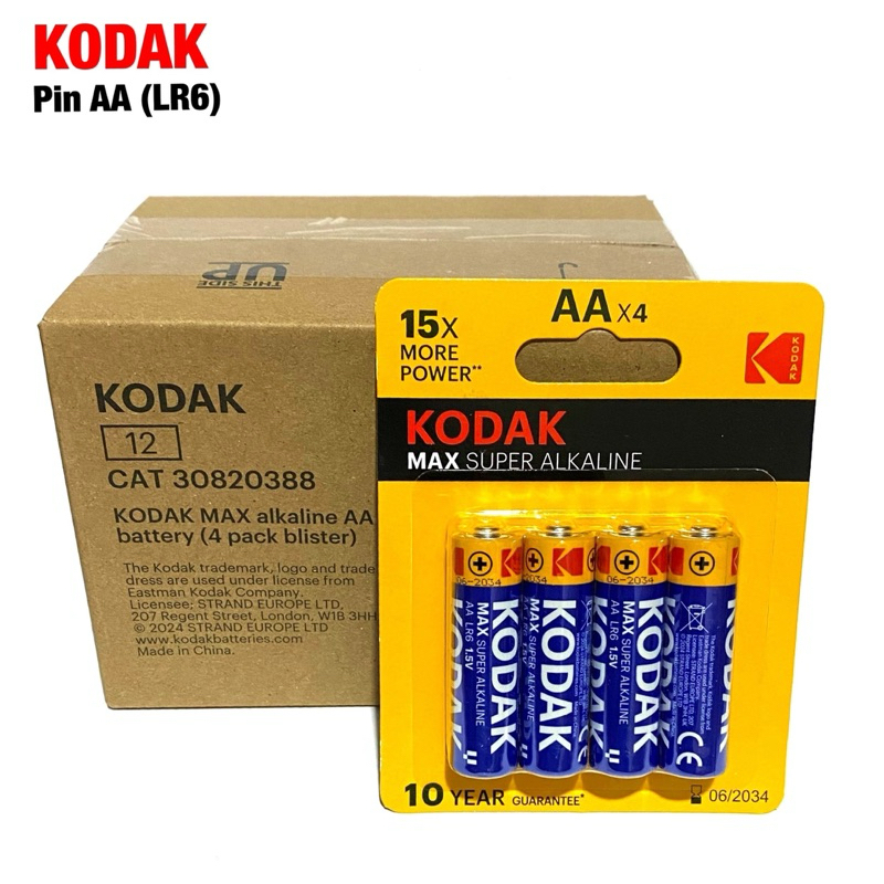 Hộp 48 Viên Pin AA / AAA KODAK Alkaline 1.5V Loại Tốt Hàng Chính Hãng