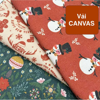  Vải Canvas Cotton Giáng Sinh Năm Mới Theo Chủ Đề Dày Dặn Làm Rèm Bọc Ghế Khăn Trải Bàn Trang Trí Noel 
