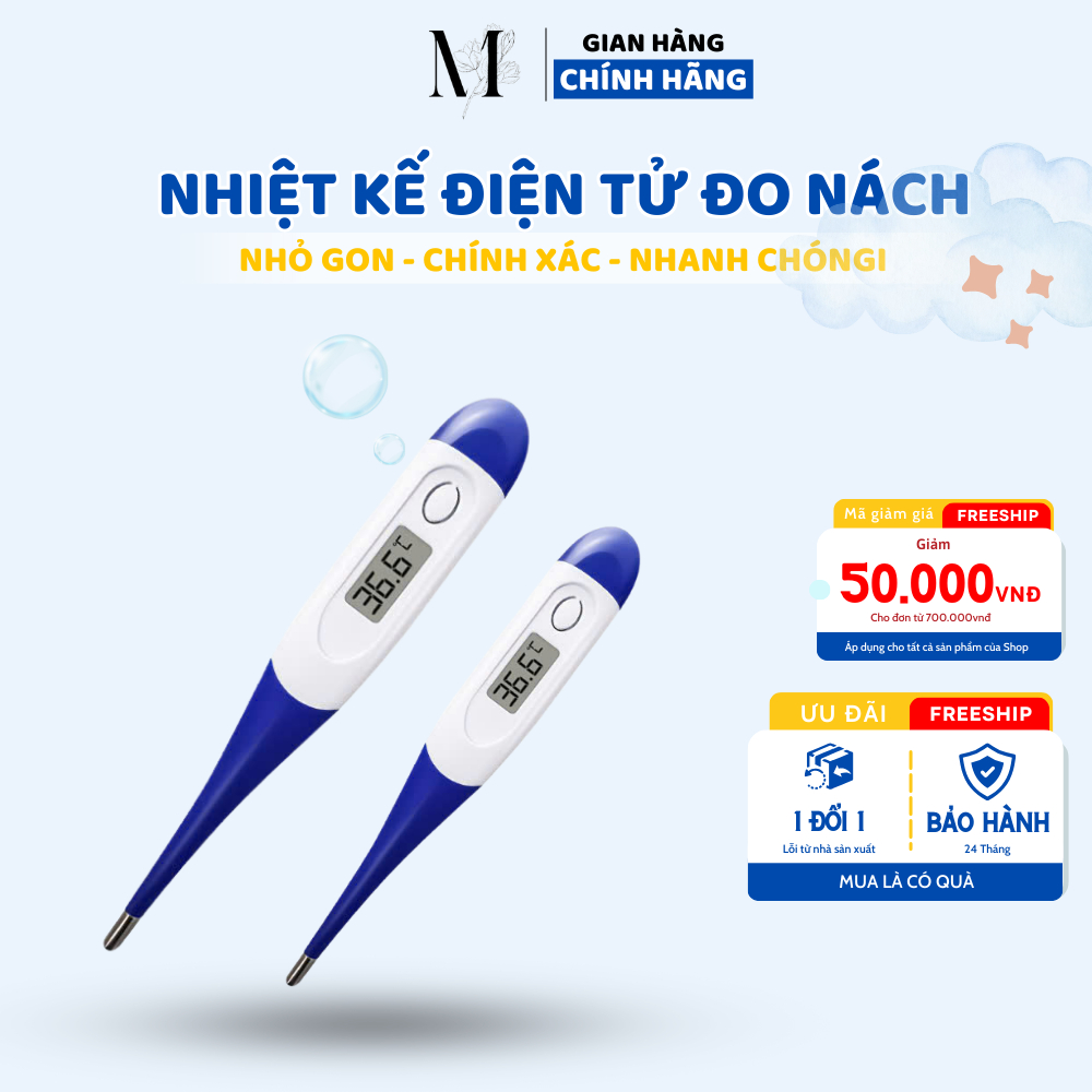 Nhiệt Kế Điện Tử MALOBY đo nách miệng thân nhiệt Cho Kết Quả Nhanh Chóng Chỉ Trong 30 Giây Bảo Hành 1 Đổi 1