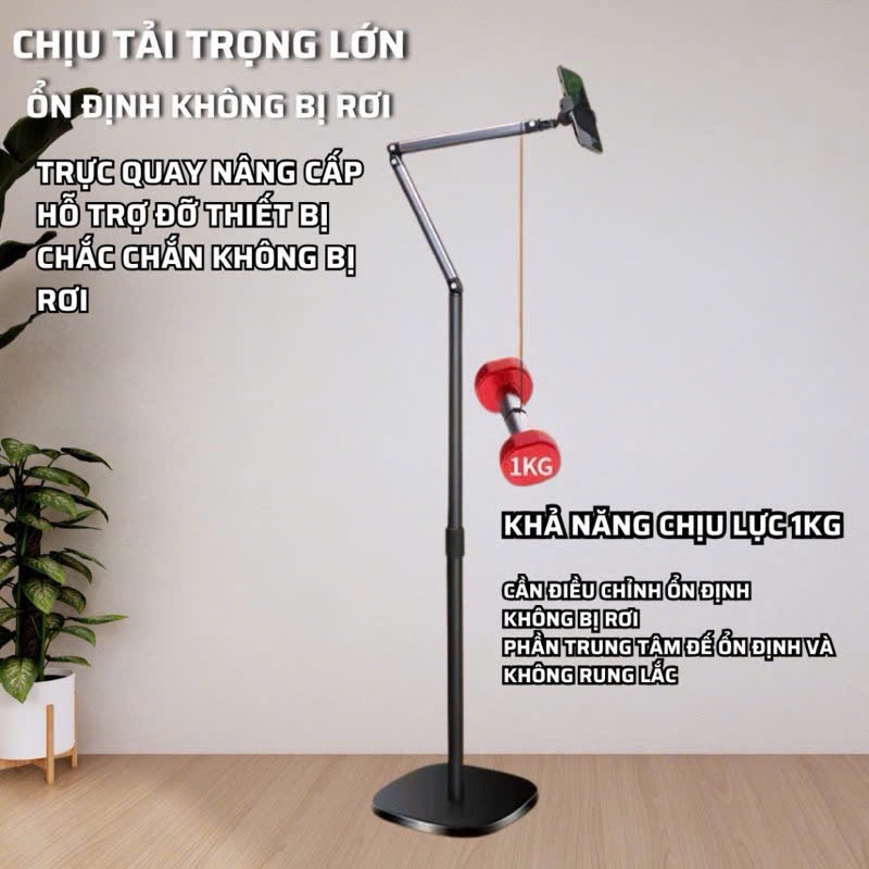 Cây Giá đỡ điện thoại L01 đế nặng, cao max 1m6 hỗ trợ livestream, chụp ảnh, ... đa năng tiện dụng ch