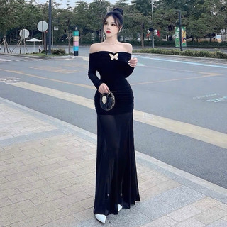 Váy maxi trễ vai tầng