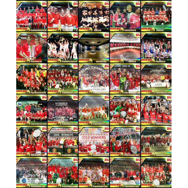 Combo thẻ in match attax (2)MU vô địch thẻ ngang Manchester United Champions Euro league ngoại hạng 