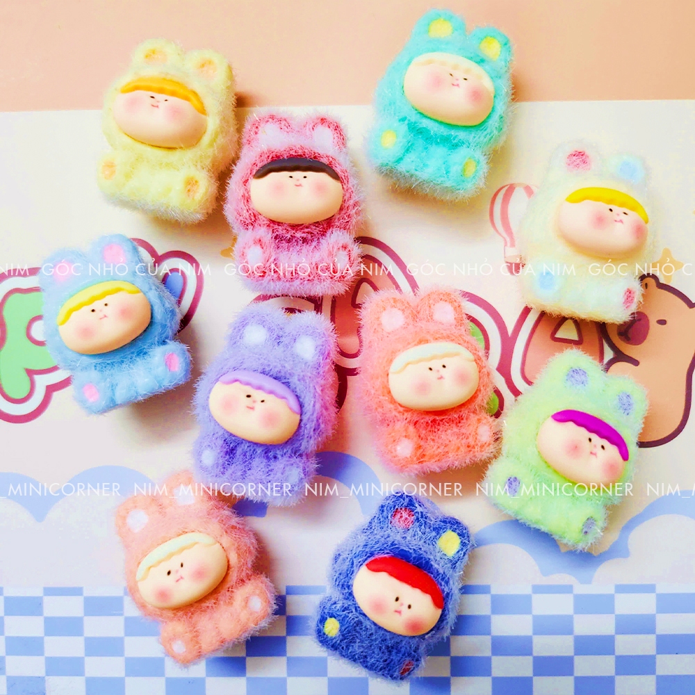 [Charm lông xù- Lilith] Set 5 charm trang trí thỏ Lilith 3.5cm lông xù nhiều màu cute