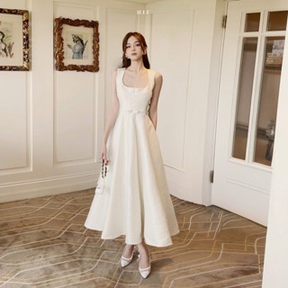 Hani Dress | Váy nữ midi basic dáng dài dự tiệc H.I.U Fashion | thiết kế phong cách cổ điển sang trọng HIU design