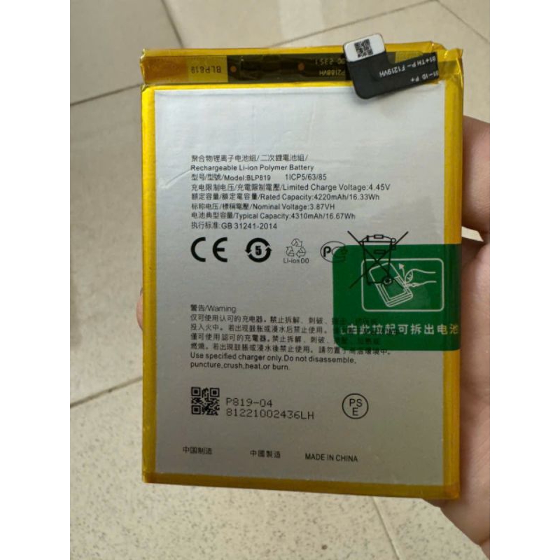 Pin cho máy oppo Reno 5,Blp819 bảo hành 6 tháng
