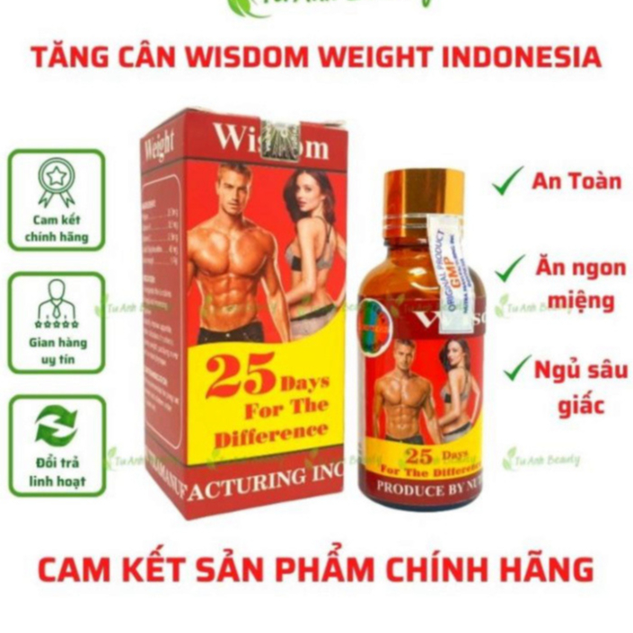 Tăng cân wisdom weight, vitamin tăng cân wisdom weight chính hãng indonesia tăng cân an toàn không tích nước