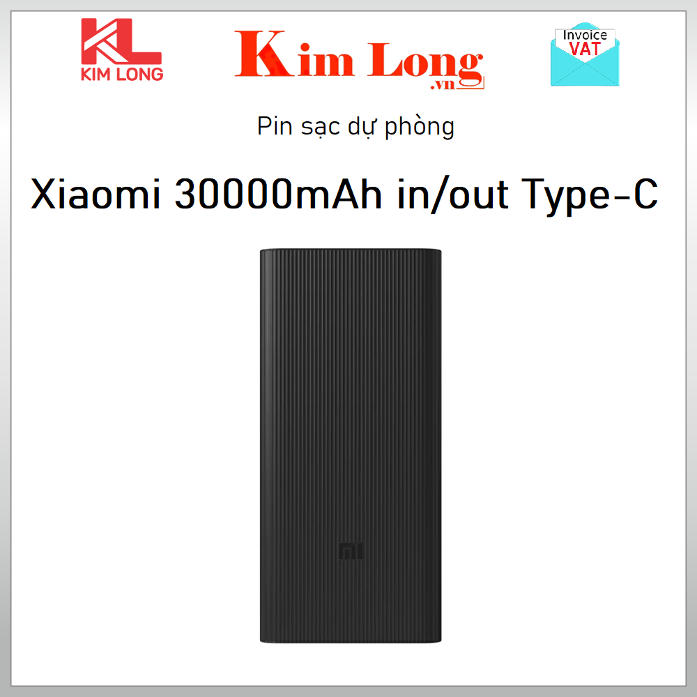 Pin sạc dự phòng Xiaomi 30000mAh in/out Type C - Hàng chính hãng