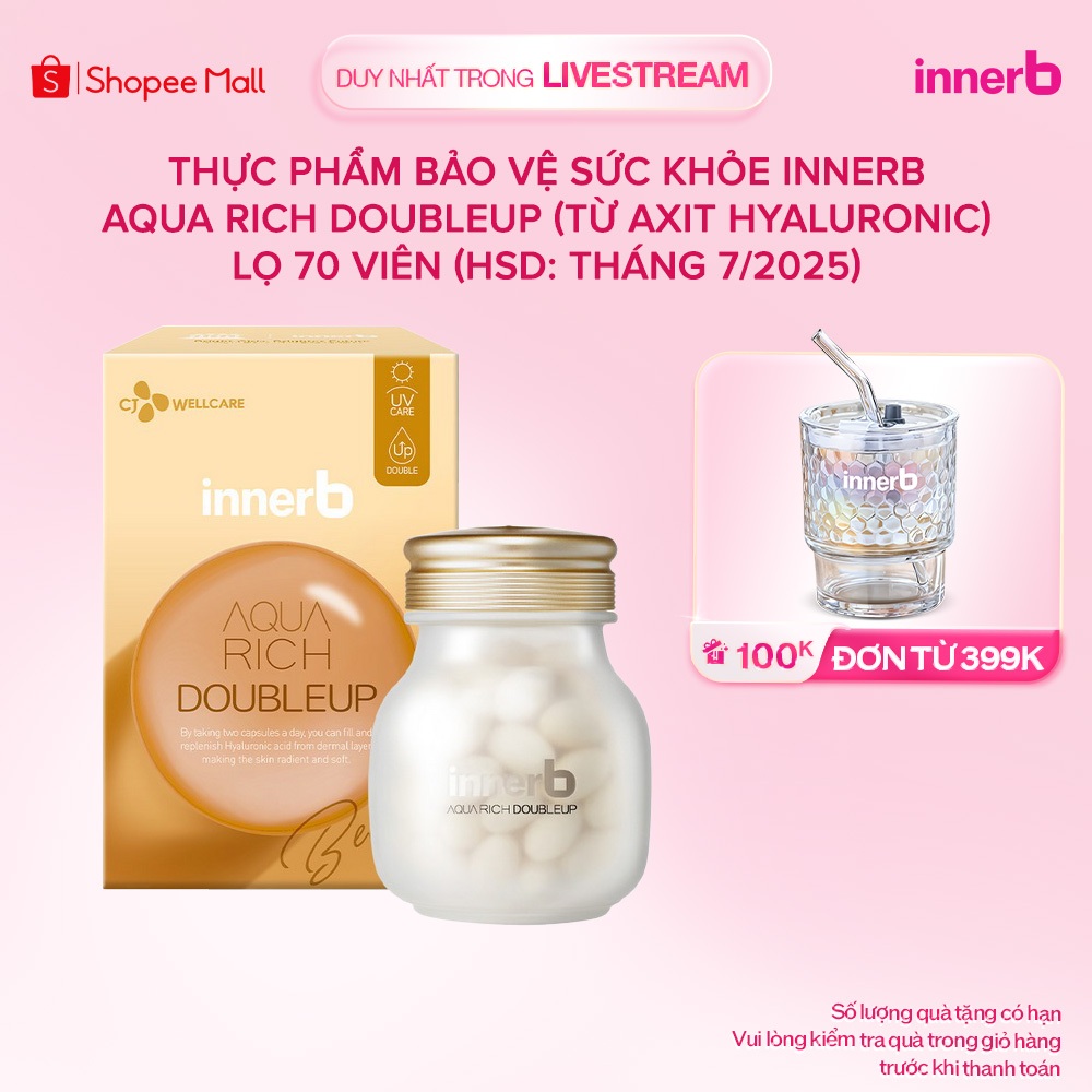 Thực Phẩm Bảo Vệ Sức Khỏe INNERB AQUA RICH DOUBLEUP 70 viên (42G*20EA/CT)