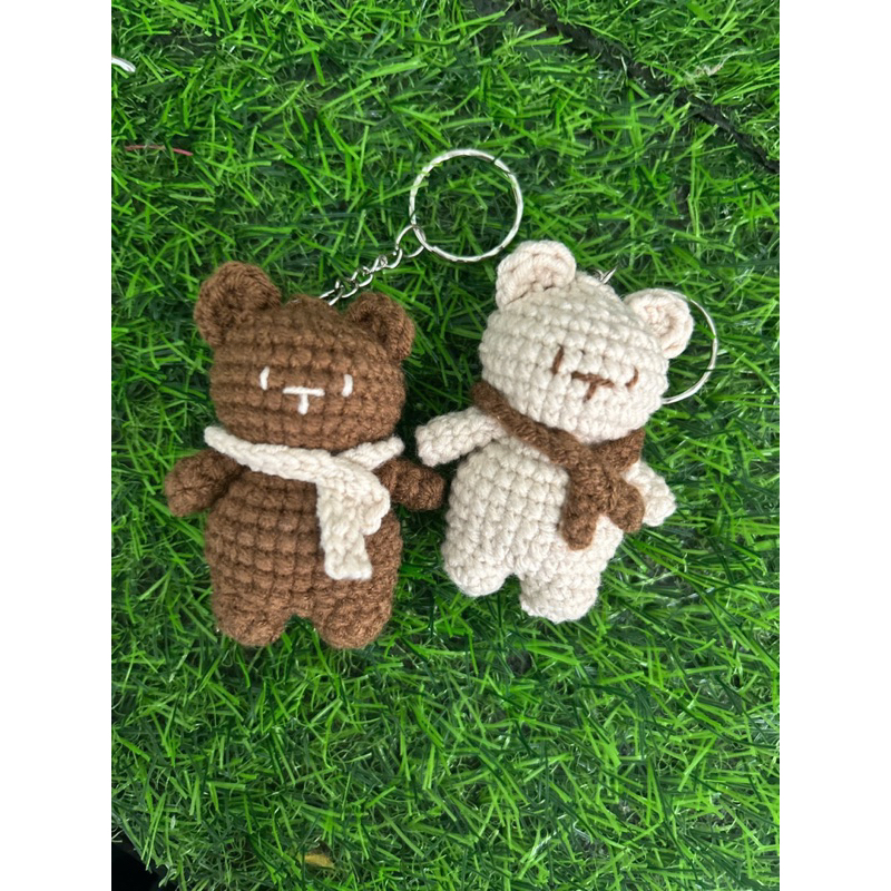 LTP shop[ Ảnh thật] Móc khoá gấu/ gấu đi học/ gấu noel handmade bằng len cute(Muốn đổi màu ib shop ạ