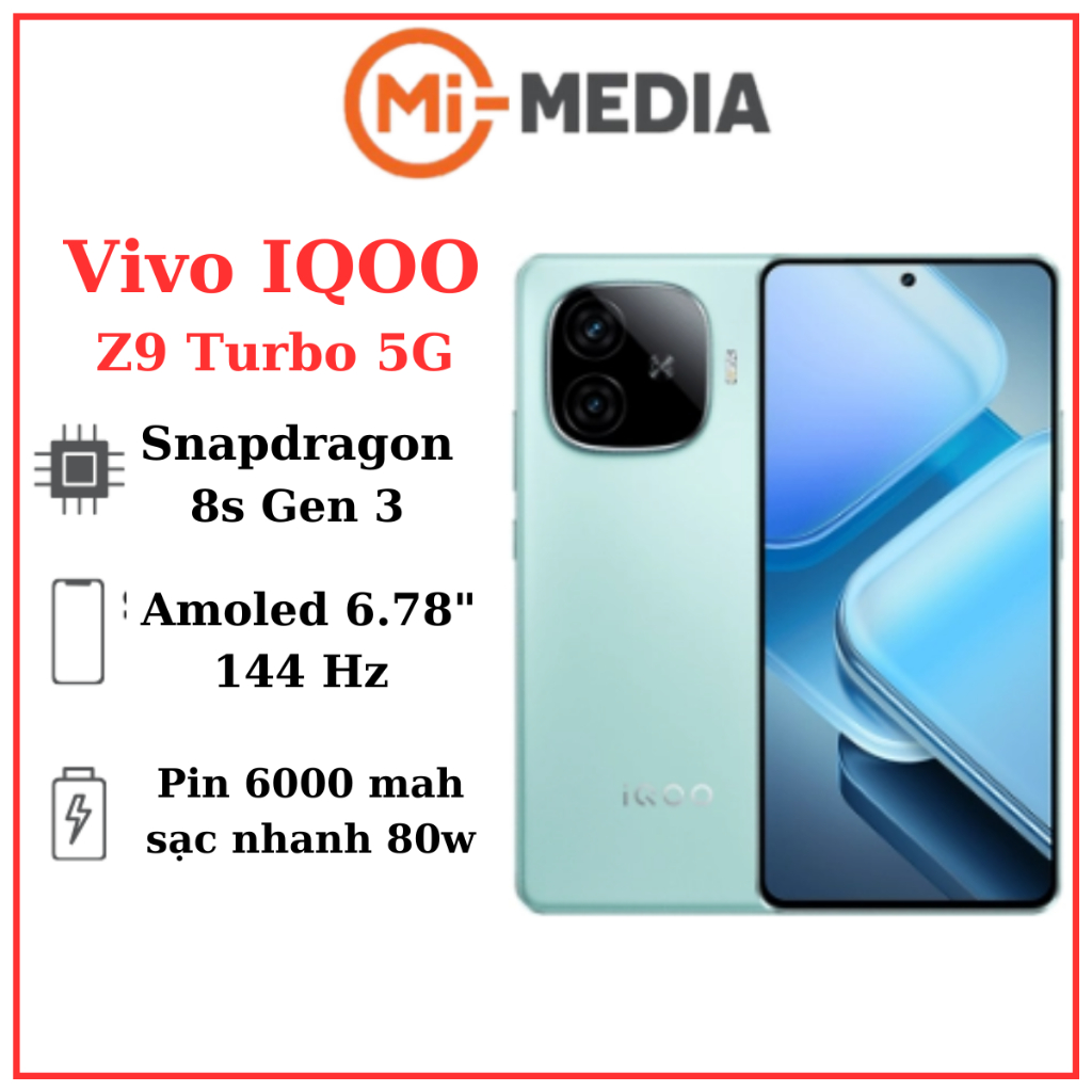 Điện thoại Vivo iQOO Z9 Turbo  Snapdragon 8s Gen 3 Nguyên Seal Bảo Hành 12tháng