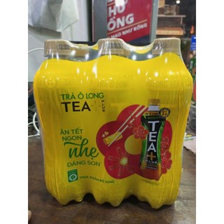   Mẫu tết  Lốc 6 chai Nước giải Khát Trà ô Long Tea + plus 455ml 