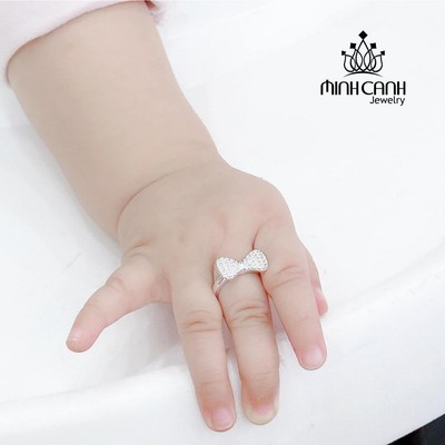 Nhẫn Bạc Ta Cho Bé Gái Hình Nơ Xinh Xắn - Minh Canh Jewelry