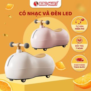 Xe Chòi Chân Cho Bé Từ 6 Tháng - 3 Tuổi Chống Lật Hình Đậu Phộng Củ Lạc Có Đèn Nhạc - Bibomart