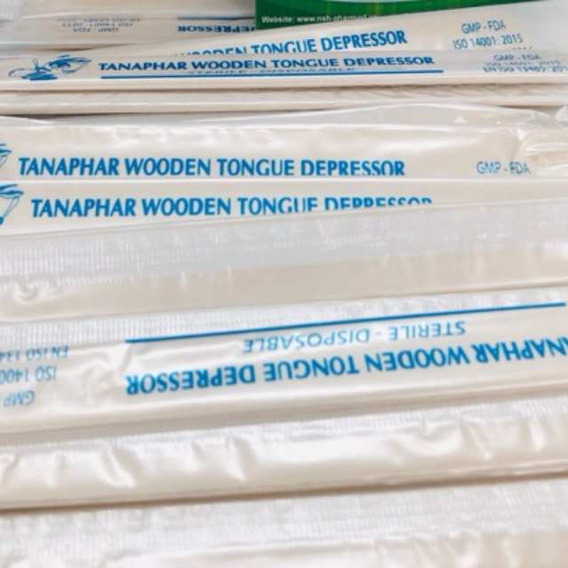 HỘP 100 CÂY QUE ĐÈ LƯỠI GỖ TIỆT TRÙNG TANAPHAR CÂY ĐÈ LƯỠI GỖ TIỆT TRÙNG TỪNG CHIẾC