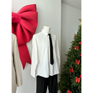Áo sơ mi trắng tay dài nam đơn giản [Oxford White Shirt]