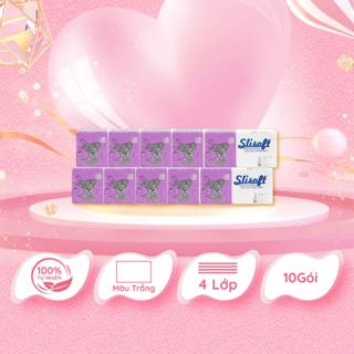 10 Bịch Giấy ăn Slisoft Doctor Care gói 500 tờ, khăn giấy khô Trắng tự nhiên từ bột tre an toàn không chất tẩy trắng