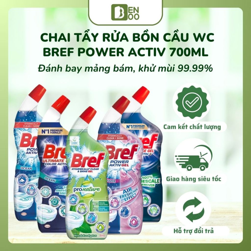 Chai Dung Dịch Tẩy Rửa WC, Vệ Sinh Bồn Cầu Bref 750ML Hàng Đức, Diệt Sạch Vi Khuẩn