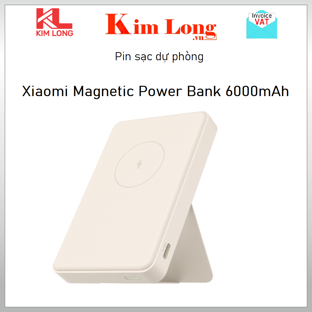 Pin dự phòng Xiaomi 6000mAh Sạc không dây 15W, Type C 18W - Hàng chính hãng
