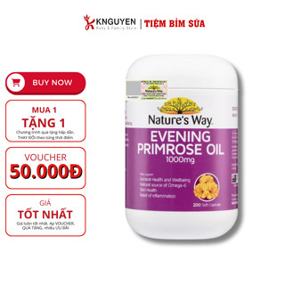 Viên Uống Tinh Dầu Hoa Anh Thảo Nature's Way Evening Primrose Oil Hỗ Trợ Cân Bằng Nội Tiết Tố 200v