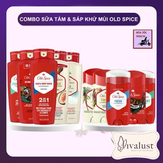 Combo 2 Sữa tắm & Sáp khử mùi OLD SPICE Giảm Tiết Mồ Hôi Fiji Timber Wolfhorn Swagger Nightpanther Captain Fresh