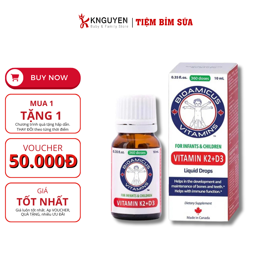 BioAmicus Vitamin D3K2MK7 & D3 Thuần
