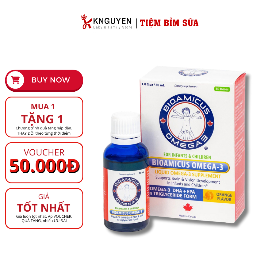 DHA BIOAMICUS OMEGA 3 – DHA không tanh, Vị ngon độc quyền