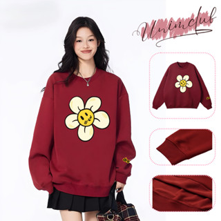   Nỉ Chân Cua  Áo Sweater Mặt Cười Bông Hoa Form Rộng Vải Nỉ Cao Cấp Nhiều Màu Unim Store - SW09 