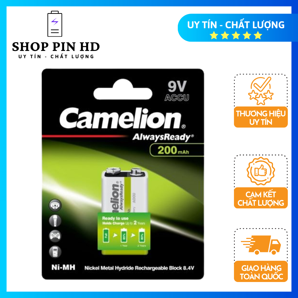Pin Sạc AA Camelion 2700mah Vỉ 2 Viên Chính Hãng