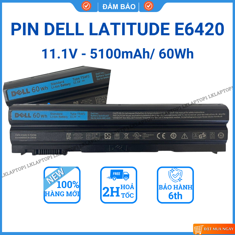 Pin Dell Latitude E6420 E6430 E5420 E5520 E5530 E6440 E6520 E6540 E5430 Vostro 3460 3560 T54FJ ZIN mới 100%