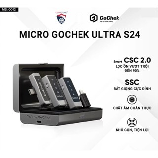 Mic thu âm cho điện thoại GoChek S24 ULTRA  - Micro gocheck không dây cài áo lọc tiếng ồn livestream chính hãng