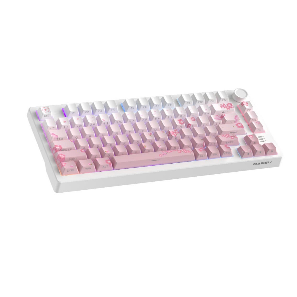 Bàn phím cơ Gaming DAREU EK75 PRO Sakura Pink (TRIPLE MODE: Type-C - Bluetooth - USB 2.4G ) | BigBuy360 - bigbuy360.vn